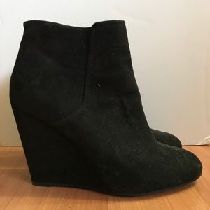 Black Wedge Booties